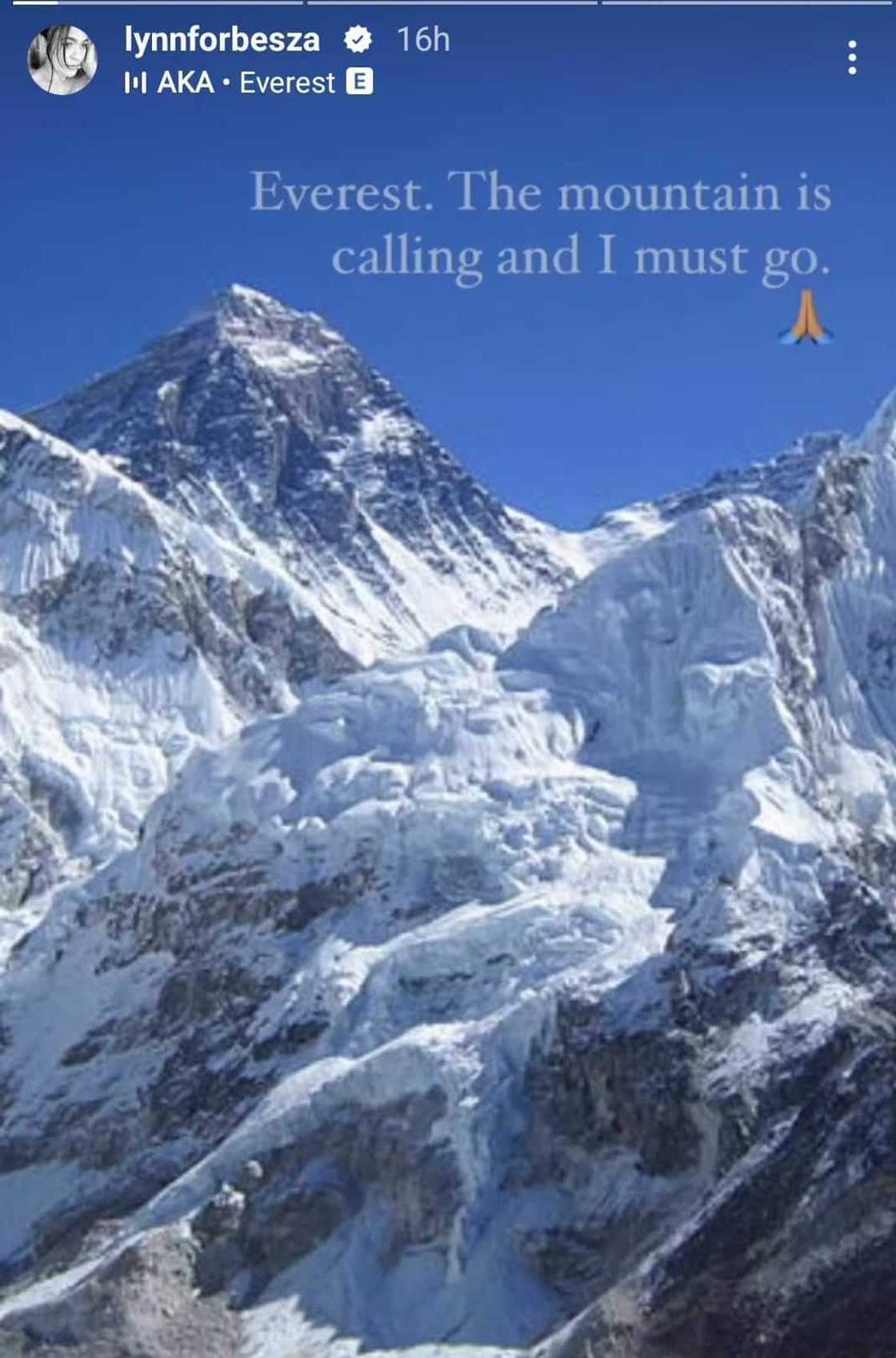 Lynn Forbes took to Instagram to share that she plans to climb Mount Everest Lynn Forbes took to Instagram to share that she plans to climb Mount Everest