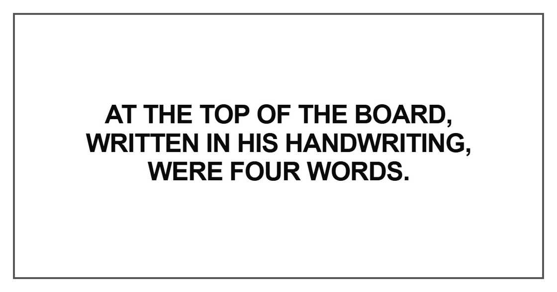 At the top of the board