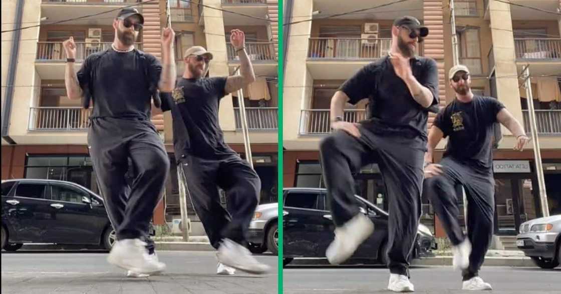 Twins dancing to 'Mnike'.