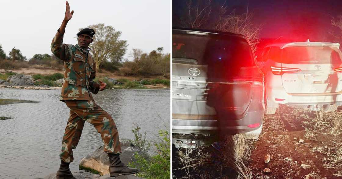 SANDF members confiscated 4 cars at the Limpopo river