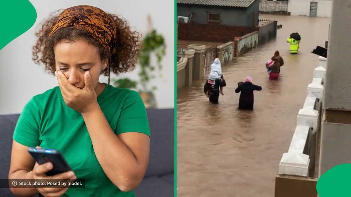 Women and children in Gqeberha left their residences because of floods.