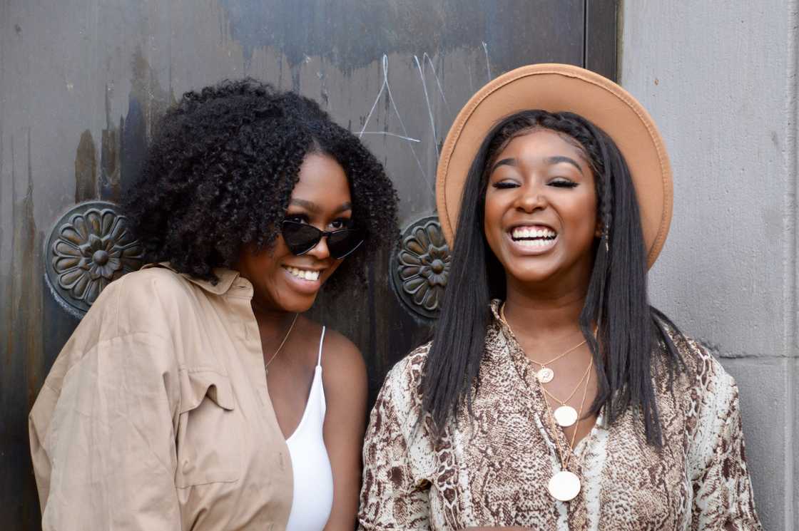 Two best friends are smiling Two best friends are smiling