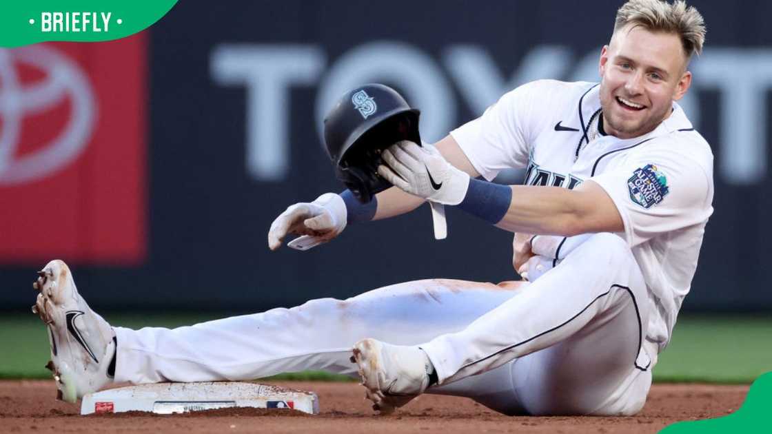 Baseball player Jarred Kelenic during a 2023 match against Washington Nationals Baseball player Jarred Kelenic during a 2023 match against Washington Nationals