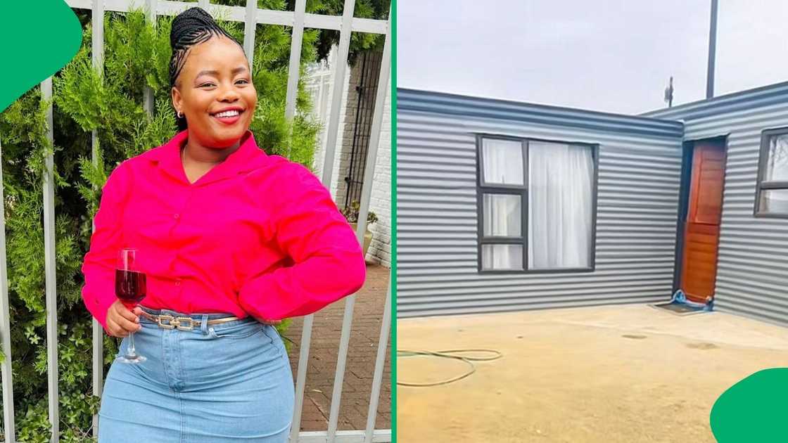 A TikTok video shows a woman unveiling her humble home.