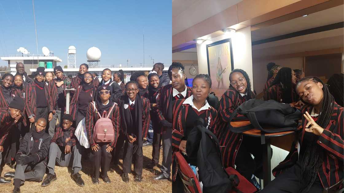 Students of Holy Family College posing in the official school uniform