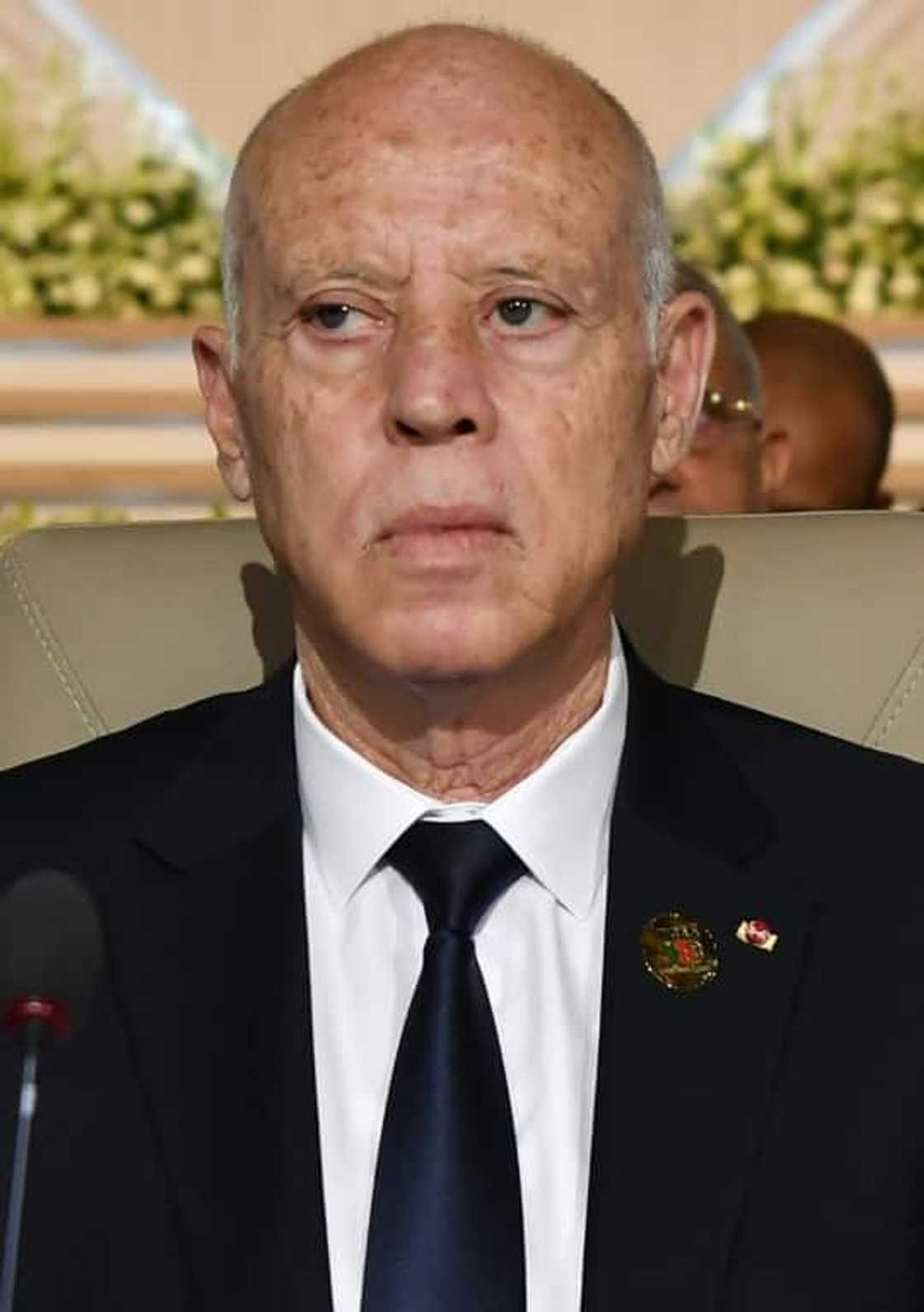 Tunisia's President Kais Saied, pictured on August 27, 2022  at an international conference in Tunis Tunisia's President Kais Saied, pictured on August 27, 2022  at an international conference in Tunis