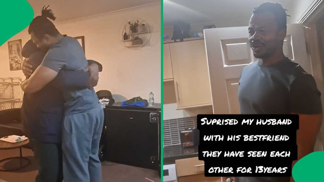The two shared tightly-bound hugs, laughter, and pure excitement upon seeing each other