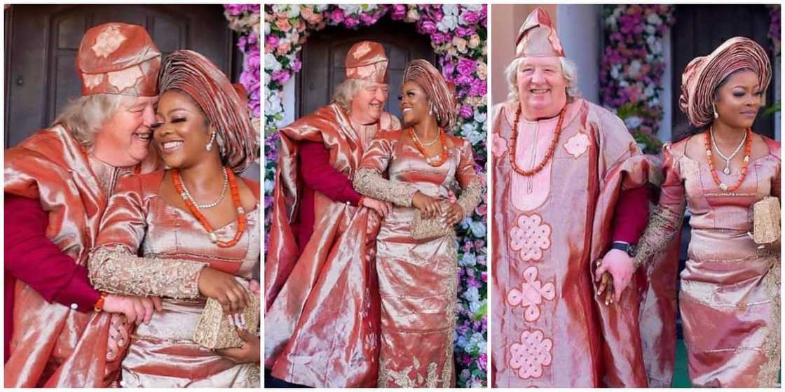 Nigerian lady walks down the aisle with Oyinbo man, photos go viral Nigerian lady walks down the aisle with Oyinbo man, photos go viral