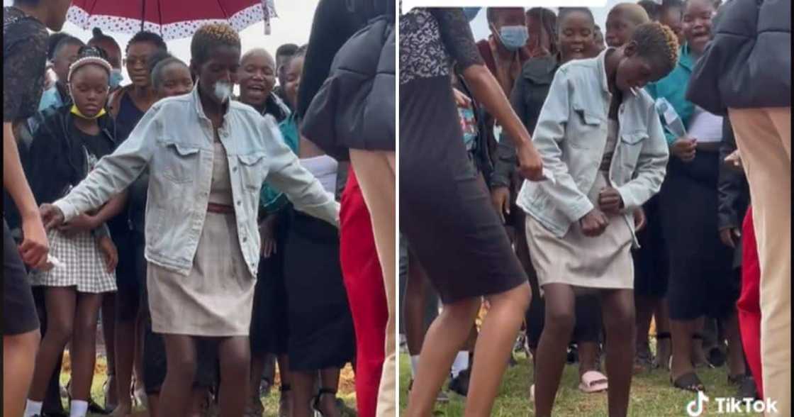 Woman dancing at a funeral