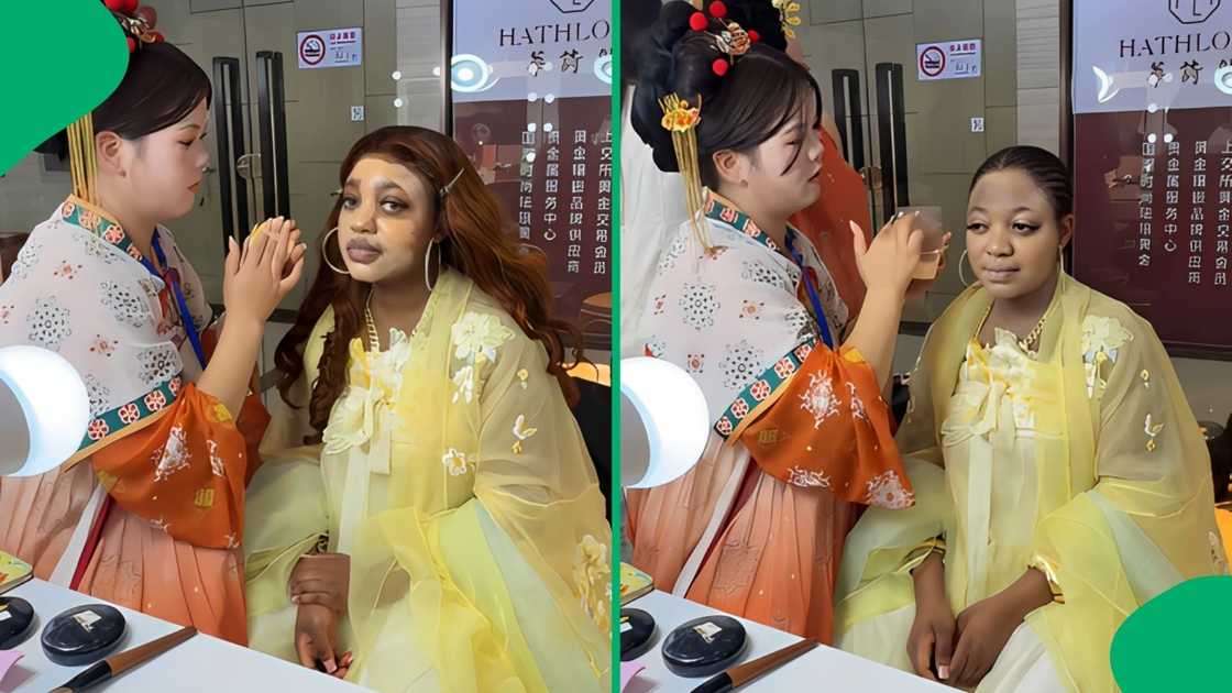 Despite the initial panic over the severe shade mismatch, the elaborate final look transformed her into a stunning princess Despite the initial panic over the severe shade mismatch, the elaborate final look transformed her into a stunning princess