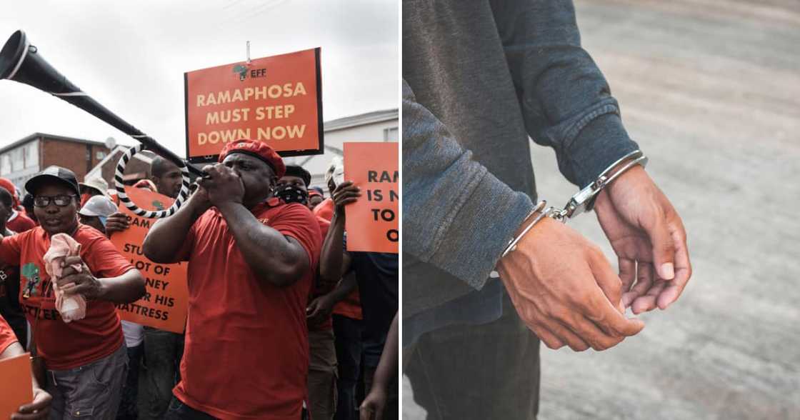 EFF protester were arrested for storming a Woolworths in Sandton during the national shutdown