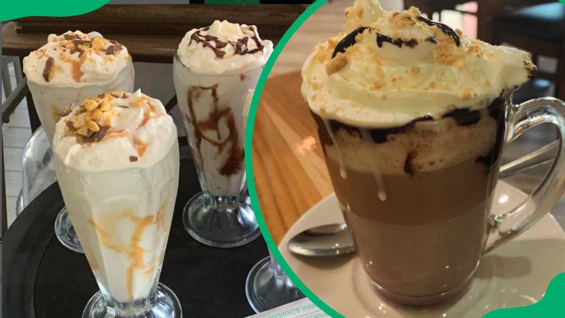 Coffee menu options. Coffee menu options.