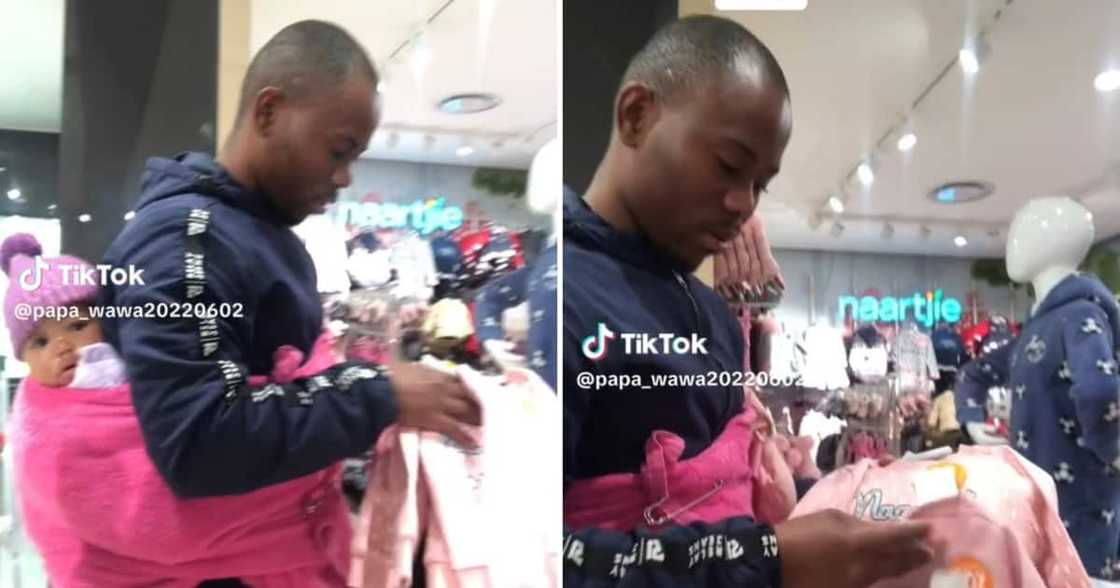 A hands-on father goes TikTok viral for shopping with his baby on his back A hands-on father goes TikTok viral for shopping with his baby on his back
