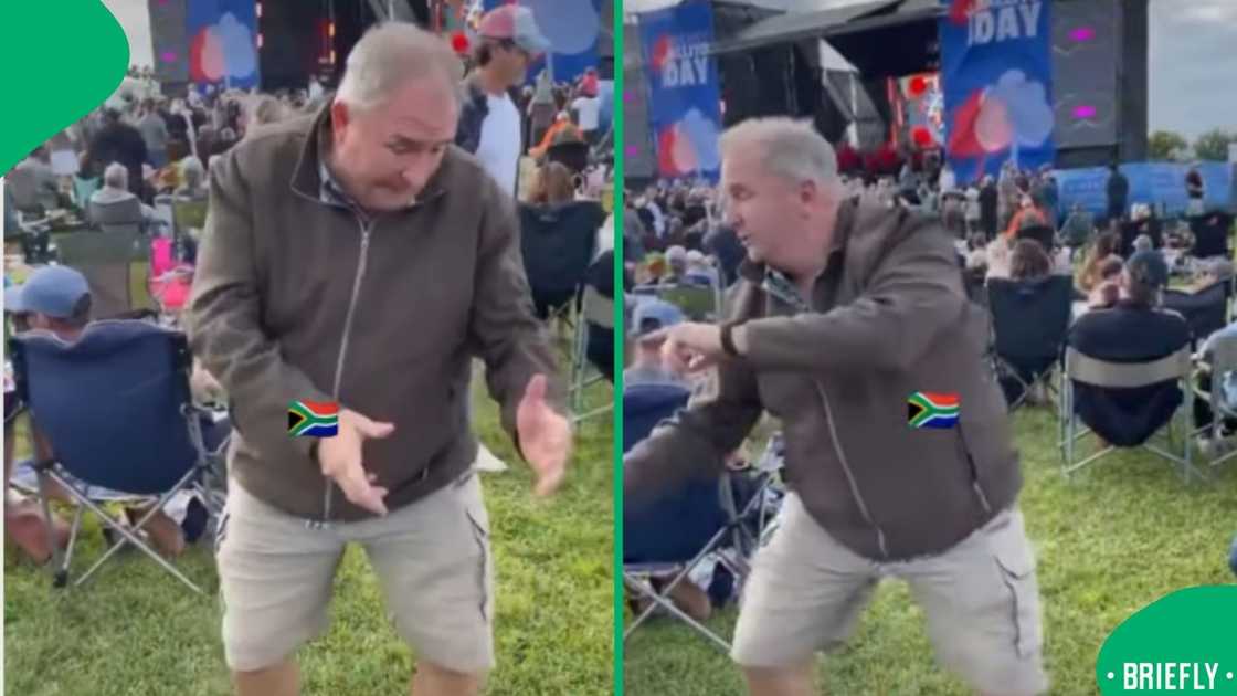 The visual on the right showed the Afrikaner man dancing The visual on the right showed the Afrikaner man dancing