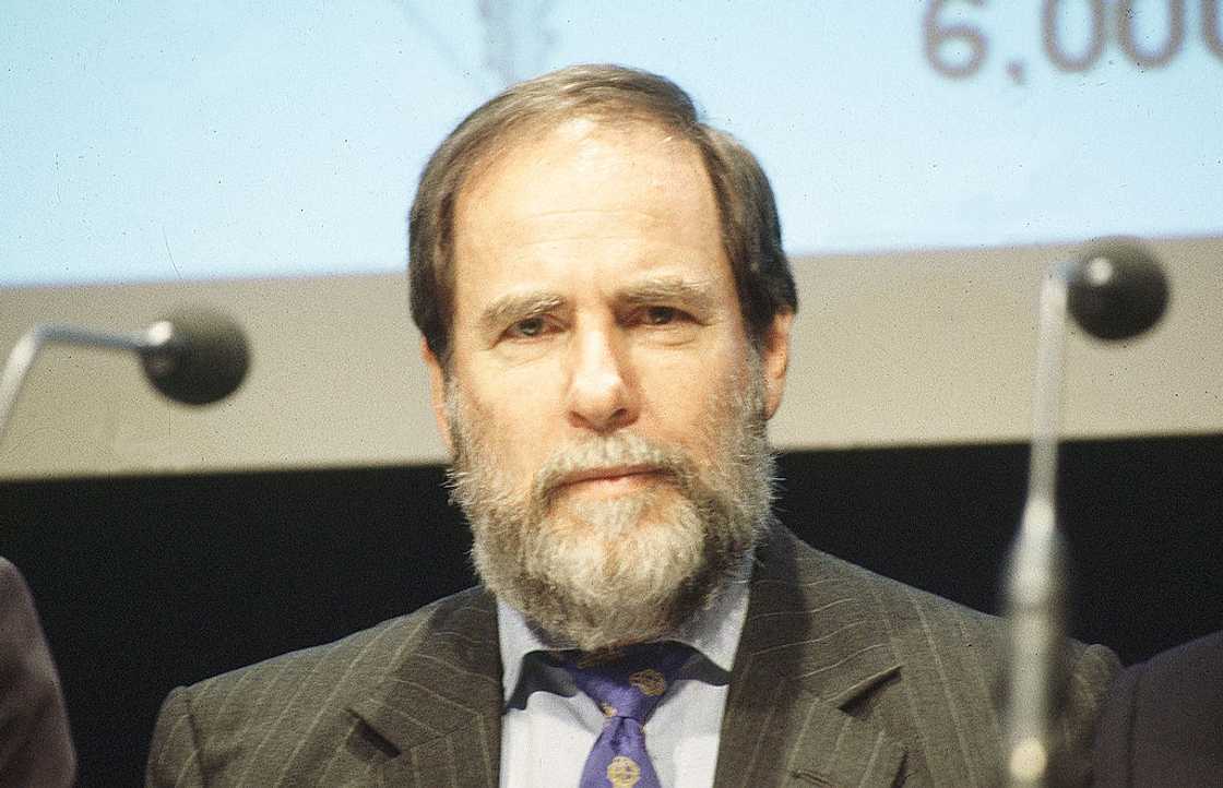 Nicholas Frank during Anglo-American gold investment company event in 1999 Nicholas Frank during Anglo-American gold investment company event in 1999