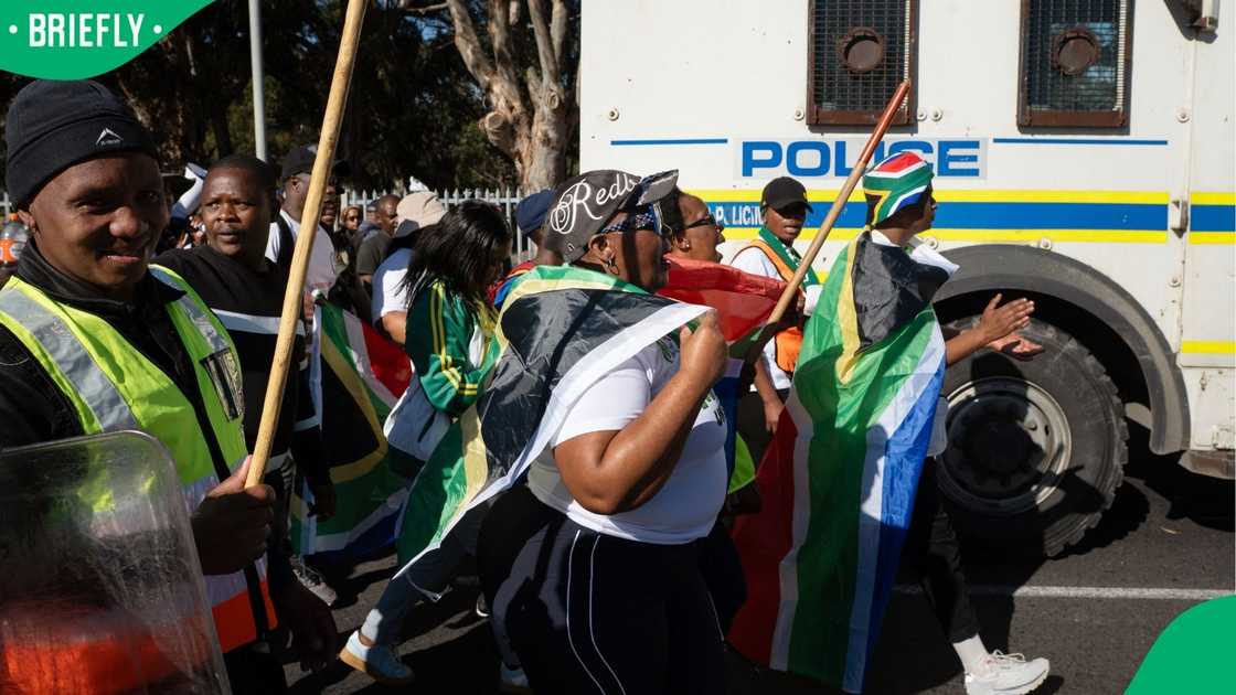 A protest against illegal immigrants organised by March and March A protest against illegal immigrants organised by March and March