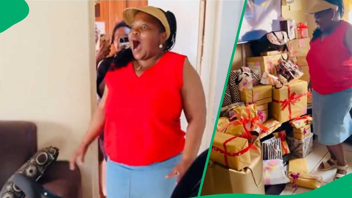 A mother got to her lounge and found 50 gifts to celebrate her 50th birthday