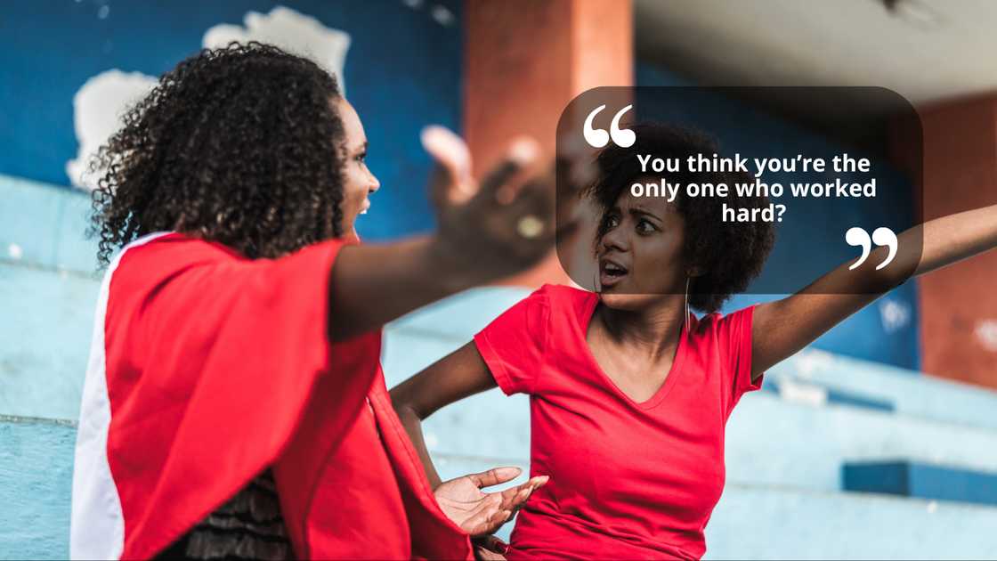 Two women arguing Two women arguing