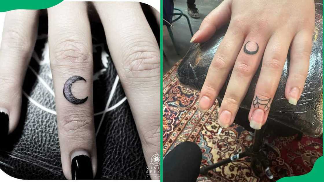 Crescent finger tattoo Crescent finger tattoo
