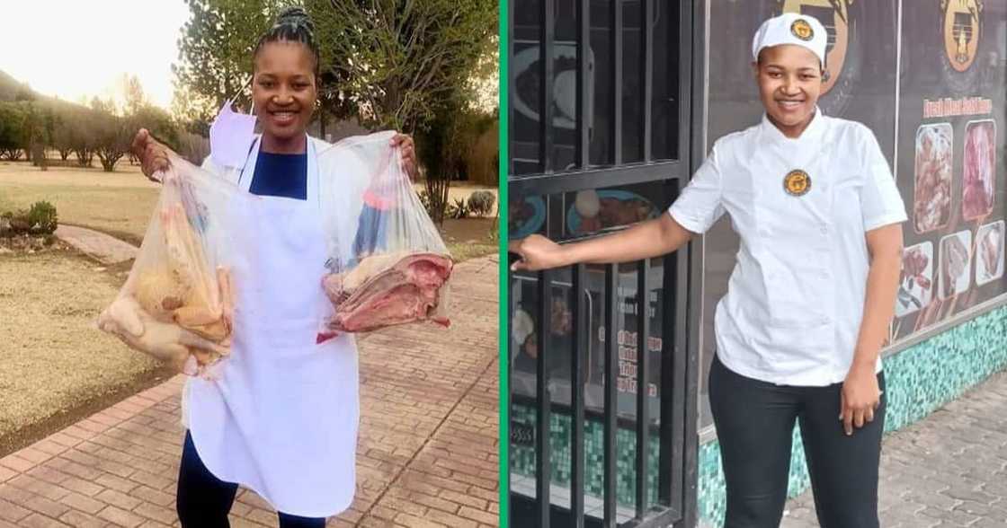 The lady in the Eastern Cape has a butchery and a local restaurant where she sells meat and traditional foods The lady in the Eastern Cape has a butchery and a local restaurant where she sells meat and traditional foods