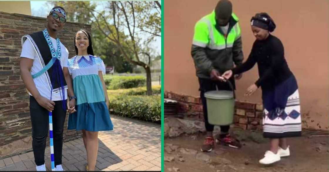 Man helps Wife With Makoti duties in a TikTok video