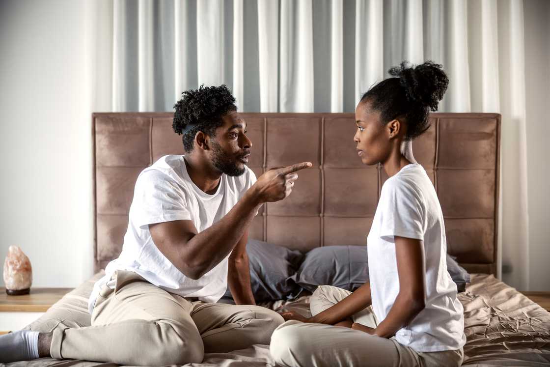 A man and woman are arguing