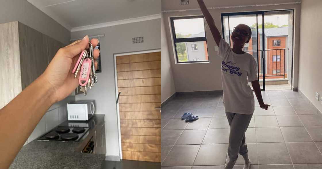 Young lady celebrates new home, new job: "God's favourite right now"