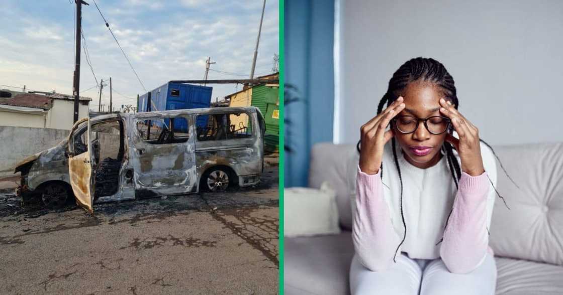 Residents of Chatsworth in KwaZulu-Natal torched a police van Residents of Chatsworth in KwaZulu-Natal torched a police van