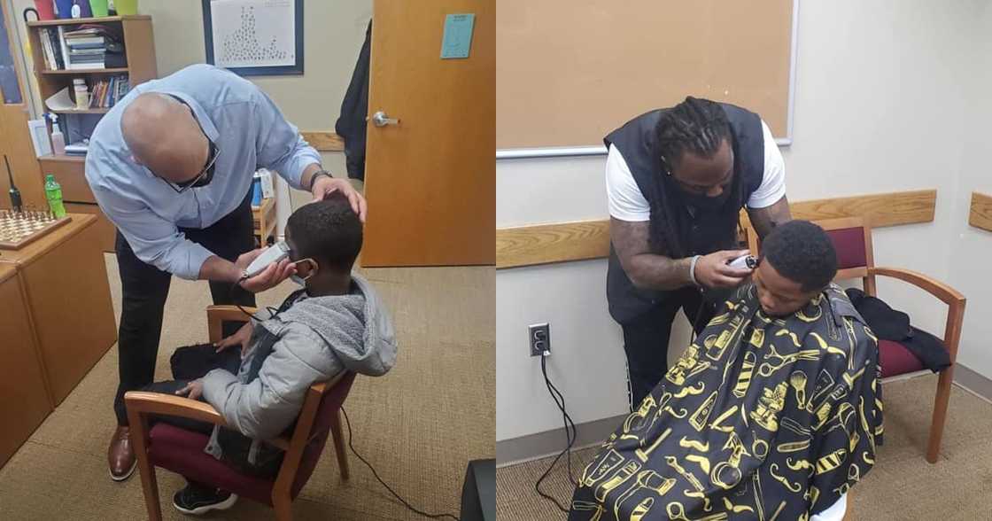 Kind principal gives boy proper haircut after noticing he was covering his head