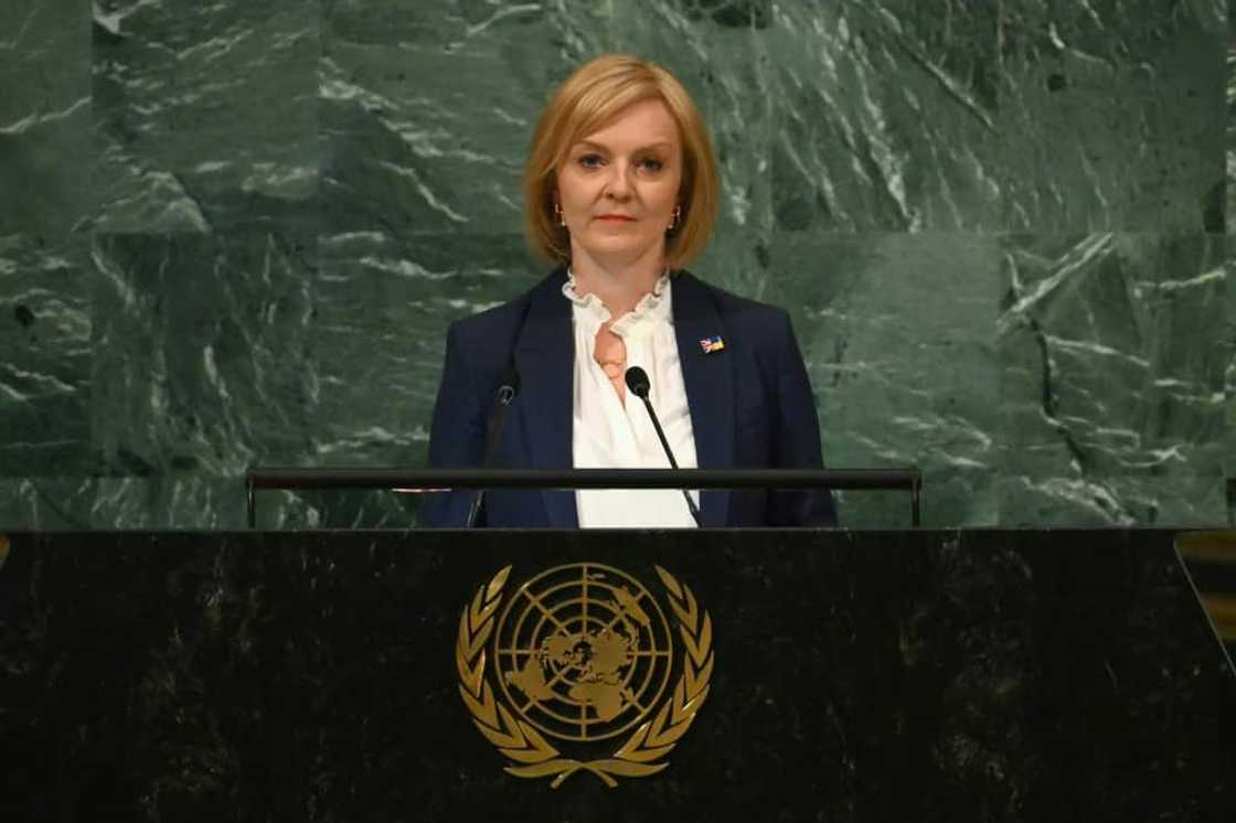 British Prime Minister Liz Truss addresses the United Nations General Assembly at the UN headquarters