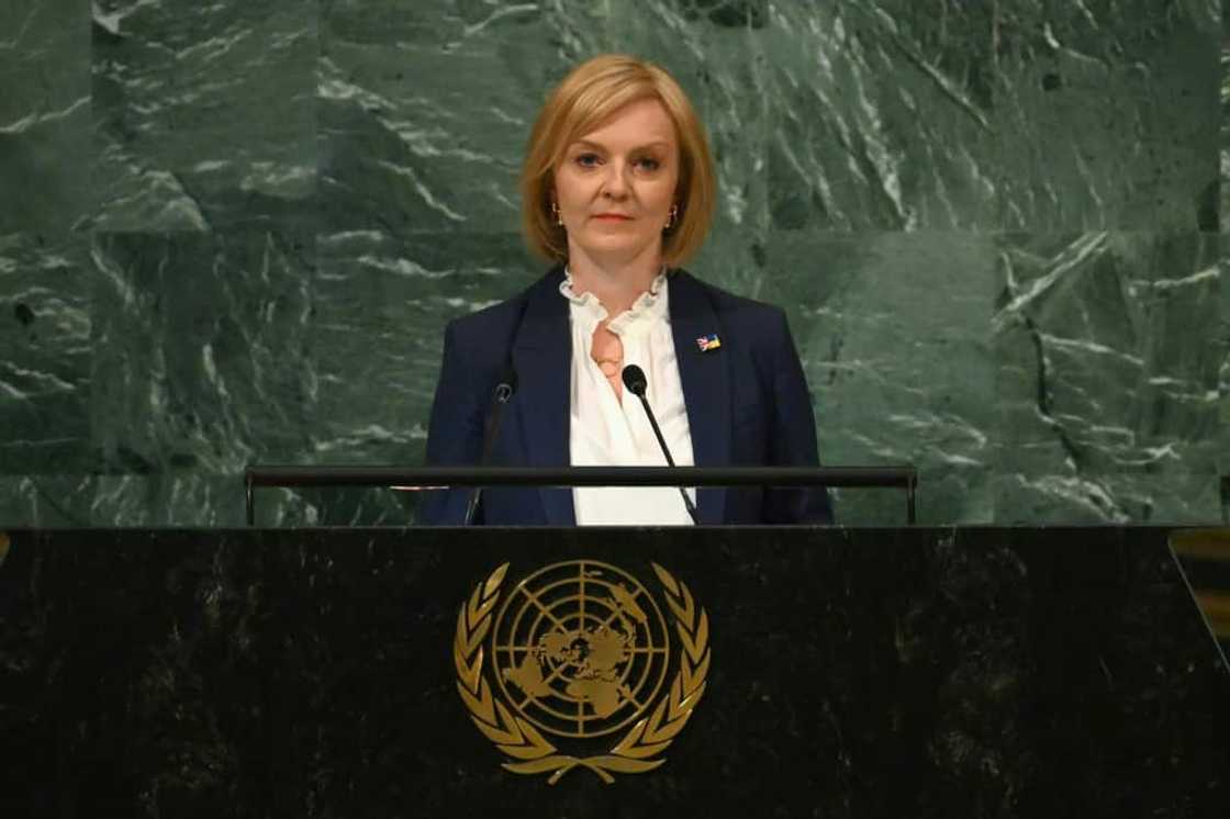 British Prime Minister Liz Truss addresses the United Nations General Assembly at the UN headquarters British Prime Minister Liz Truss addresses the United Nations General Assembly at the UN headquarters