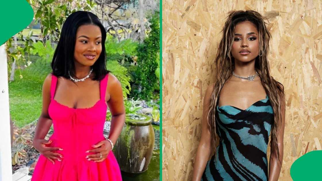 A woman saw a Tyla T-shirt at a retail store. A woman saw a Tyla T-shirt at a retail store.