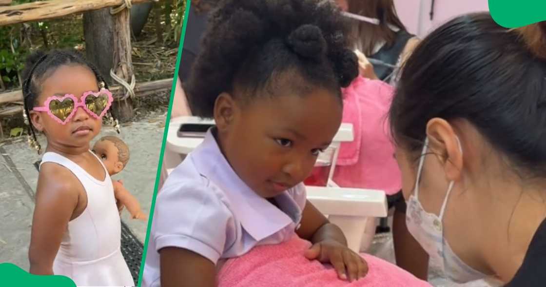 A little girl hilariously pretended like she understood the salon gossip. A little girl hilariously pretended like she understood the salon gossip.