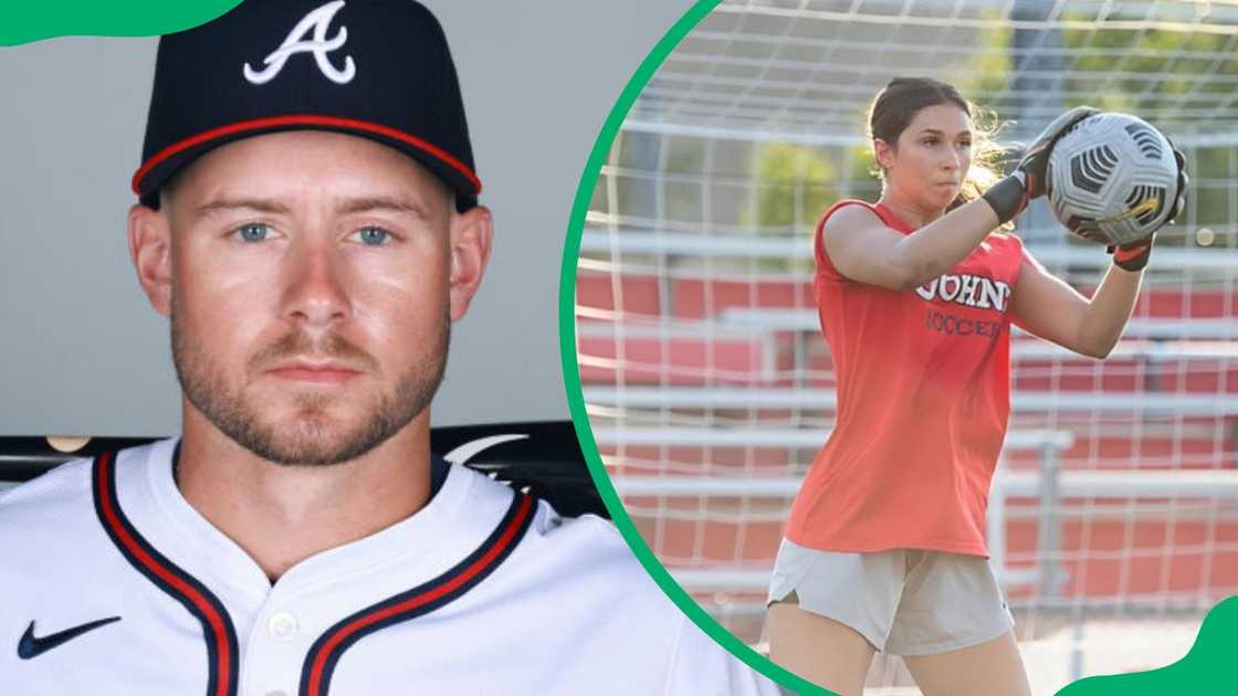 Jarred Kelenic at the 2024 Atlanta Braves Photo Day (L). The athlete's girlfriend, Gina Muzi (R) Jarred Kelenic at the 2024 Atlanta Braves Photo Day (L). The athlete's girlfriend, Gina Muzi (R)