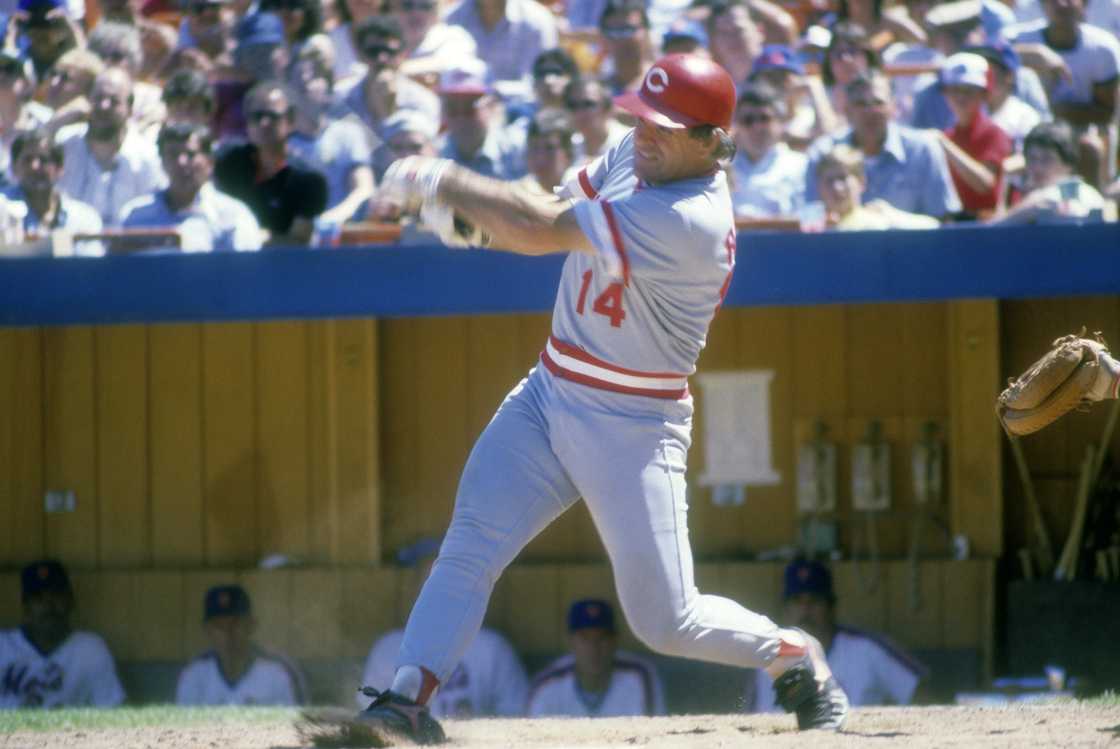 Pete Rose during the Reds-New York Mets game