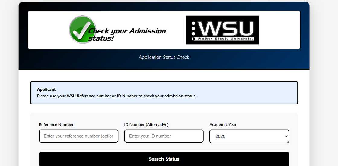 Walter Sisulu University application status check portal Walter Sisulu University application status check portal