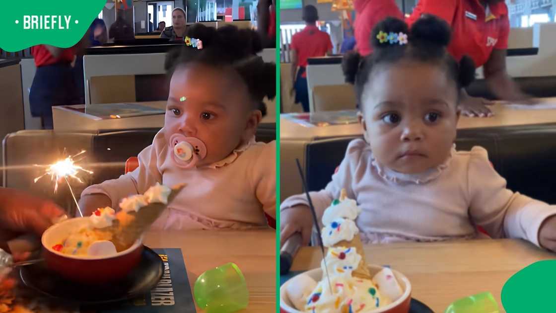 Nonchalant baby Thingo unimpressed by Spur birthday perfromance. Nonchalant baby Thingo unimpressed by Spur birthday perfromance.