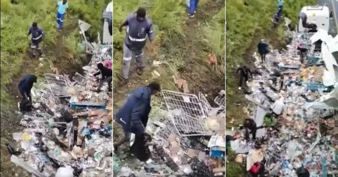 “A Country of Looters?”: Clip of Locals Sacking an Overturned Truck Has SA Divided “A Country of Looters?”: Clip of Locals Sacking an Overturned Truck Has SA Divided