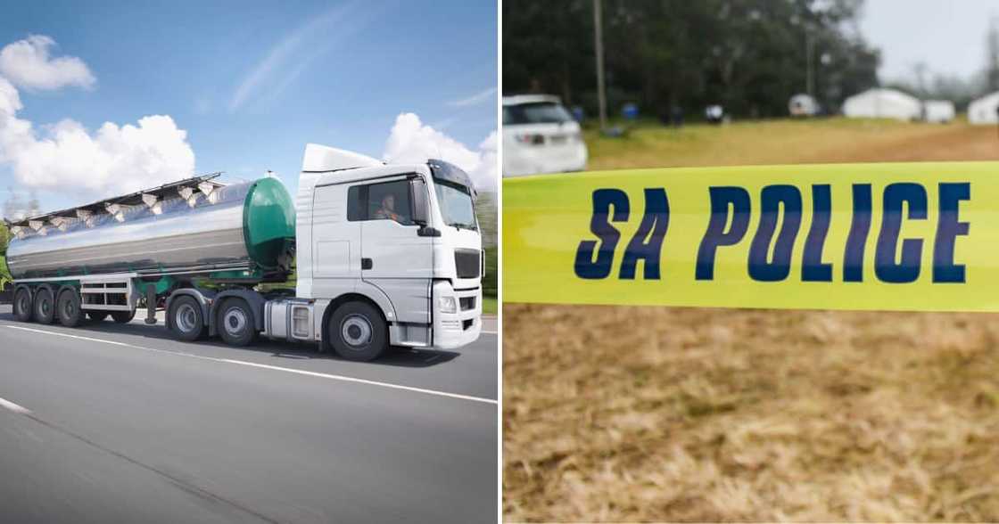 The body of a petrol tanker driver was burnt beyond recognition