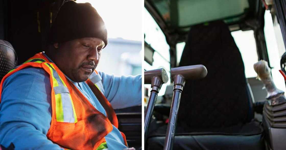 truck driver struggling with gears