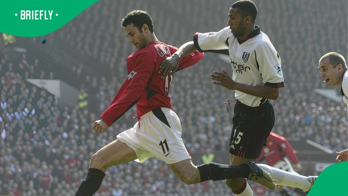 Abdeslam Ouaddou in action during the FA Barclaycard Premiership match between Manchester United and Fulham.