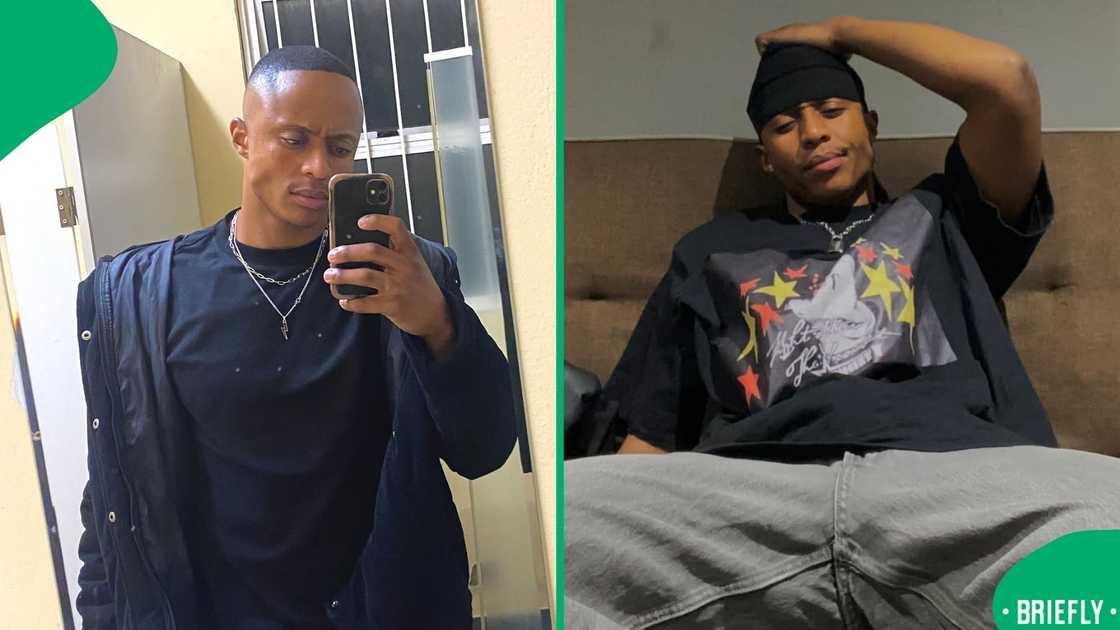 The image on the right showed the streamer sitting on a couch The image on the right showed the streamer sitting on a couch