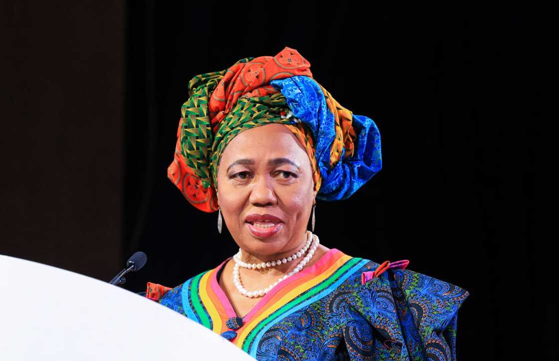 Angie Motshekga at the release of the 2023 matric results. Angie Motshekga at the release of the 2023 matric results.