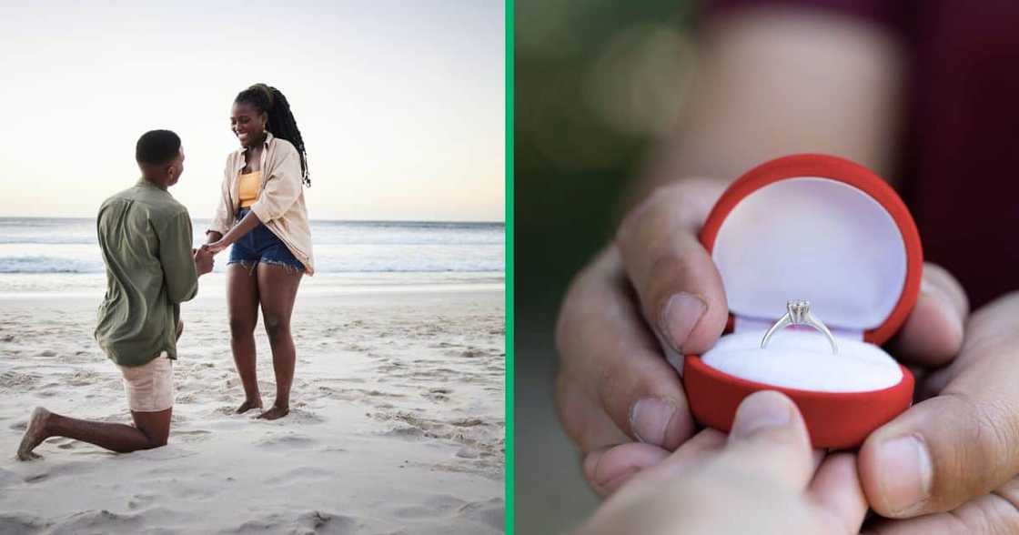 A man wowed online users with his grand proposal to his girlfriend. A man wowed online users with his grand proposal to his girlfriend.