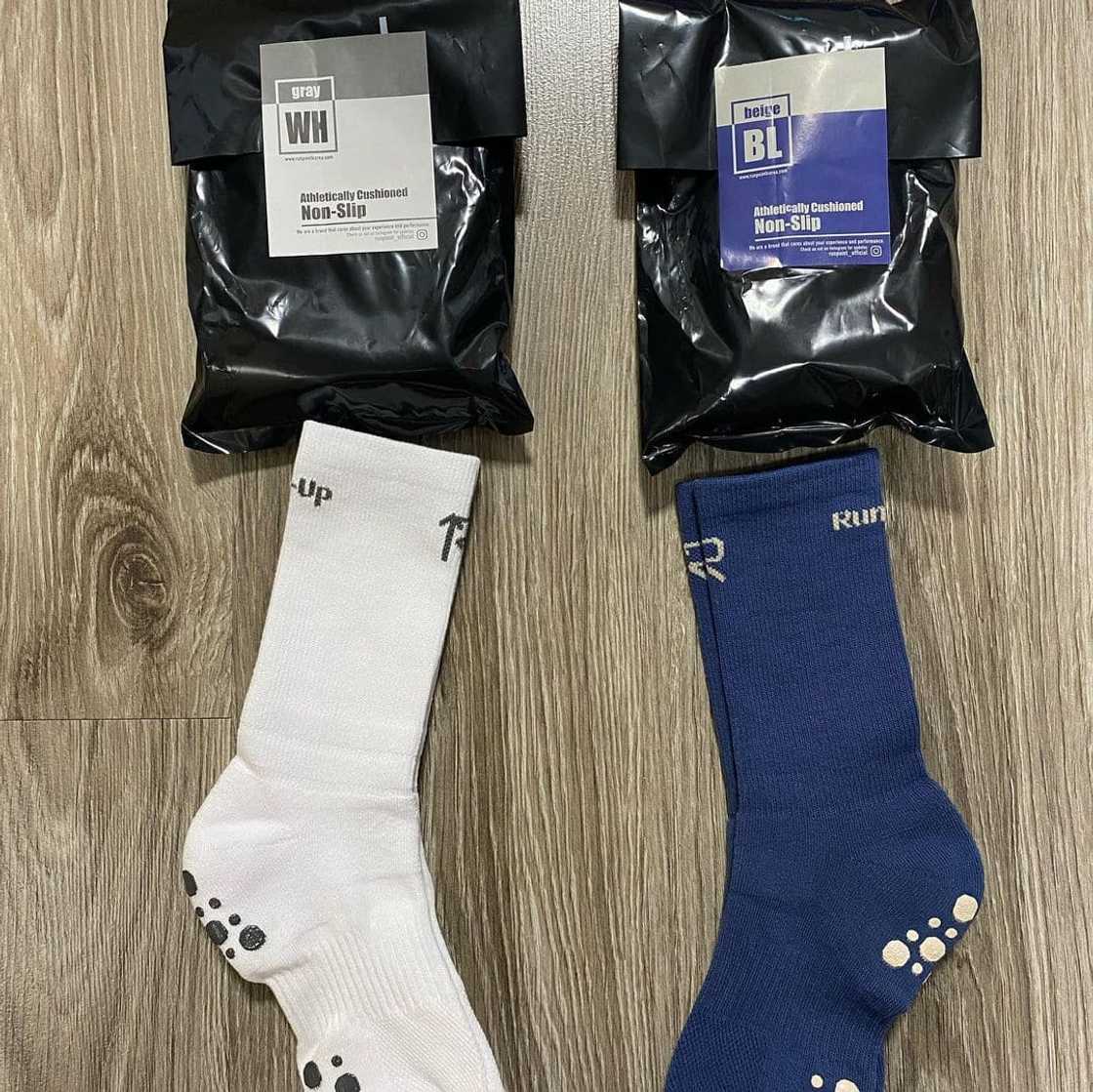 White and blue pairs of men's socks White and blue pairs of men's socks
