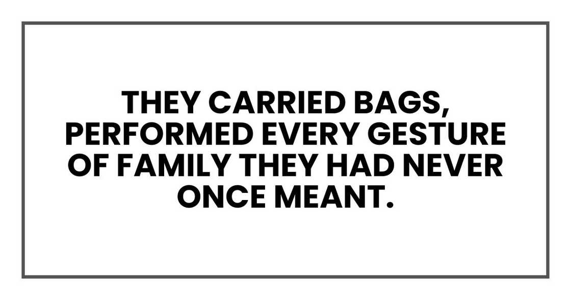 They carried bags, fussed over socks They carried bags, fussed over socks