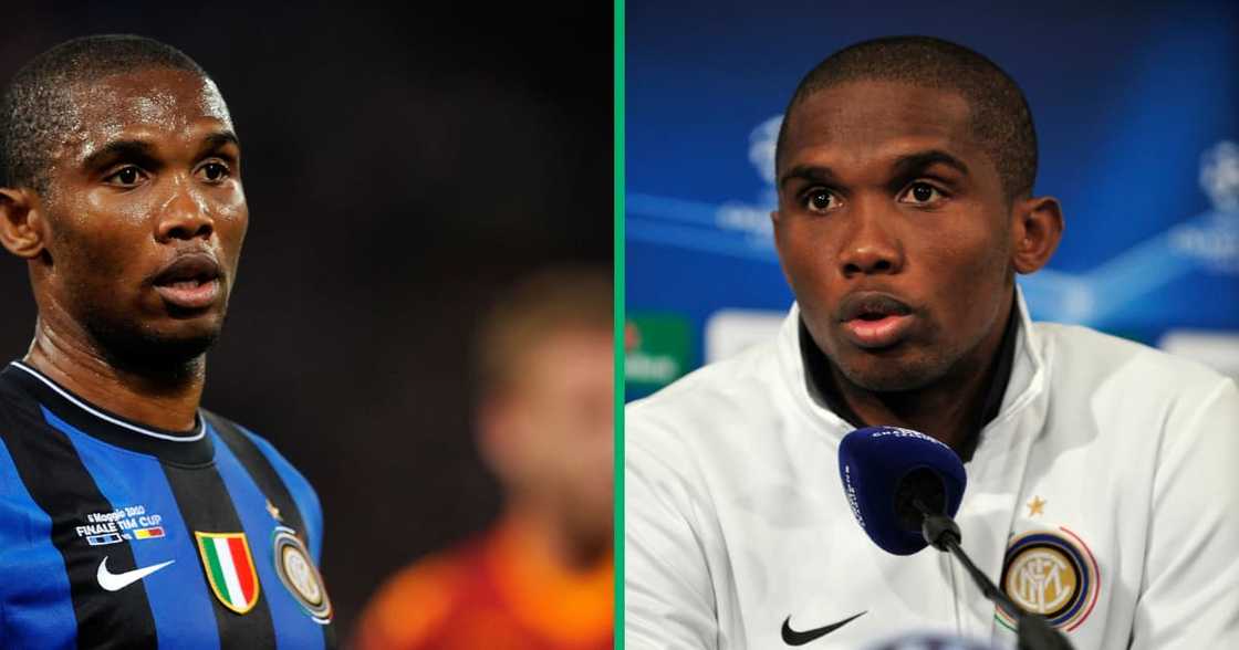 Samuel Oto'o was emotional during the celebration Samuel Oto'o was emotional during the celebration