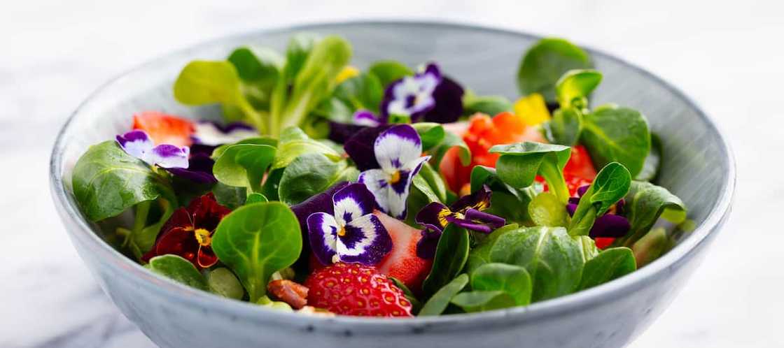 Fruit and edible flower platter idea Fruit and edible flower platter idea