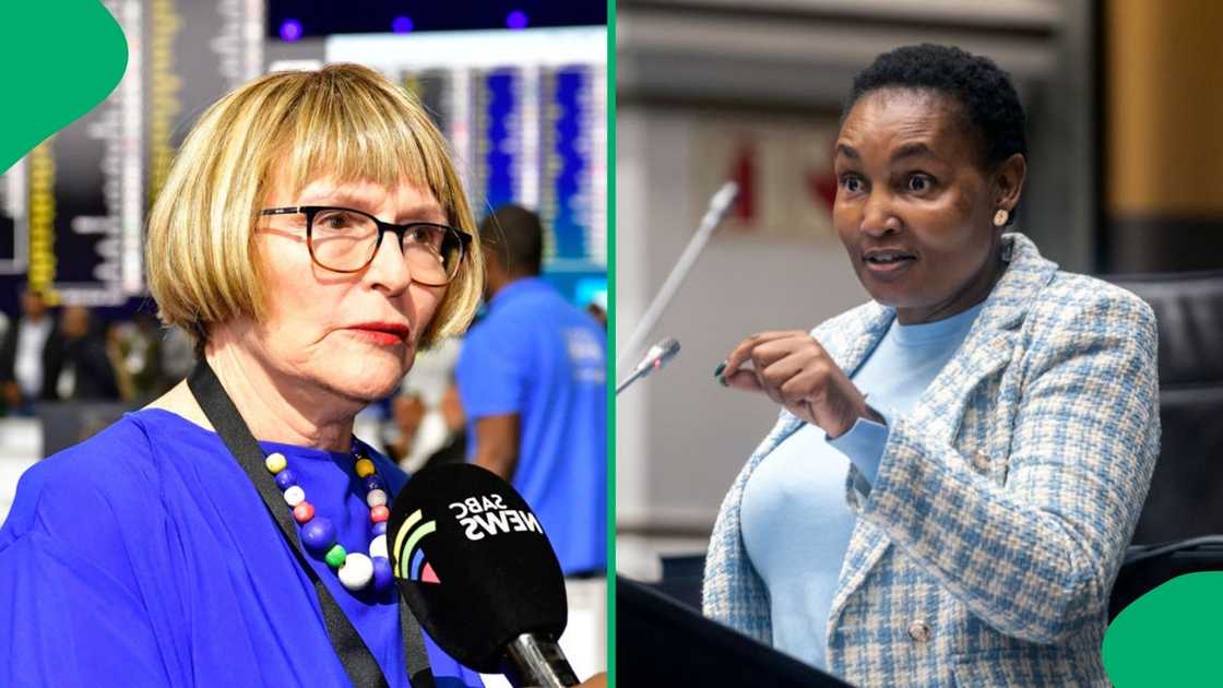 The Democratic Alliance's Helen Zille slammed President Cyril Ramaphosa for reshuffling Thembi Simelane and not suspending her The Democratic Alliance's Helen Zille slammed President Cyril Ramaphosa for reshuffling Thembi Simelane and not suspending her
