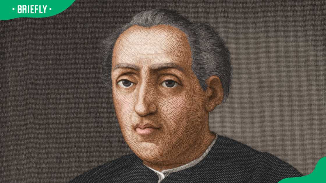 A coloured portrait of explorer and navigator Christopher Columbus A coloured portrait of explorer and navigator Christopher Columbus